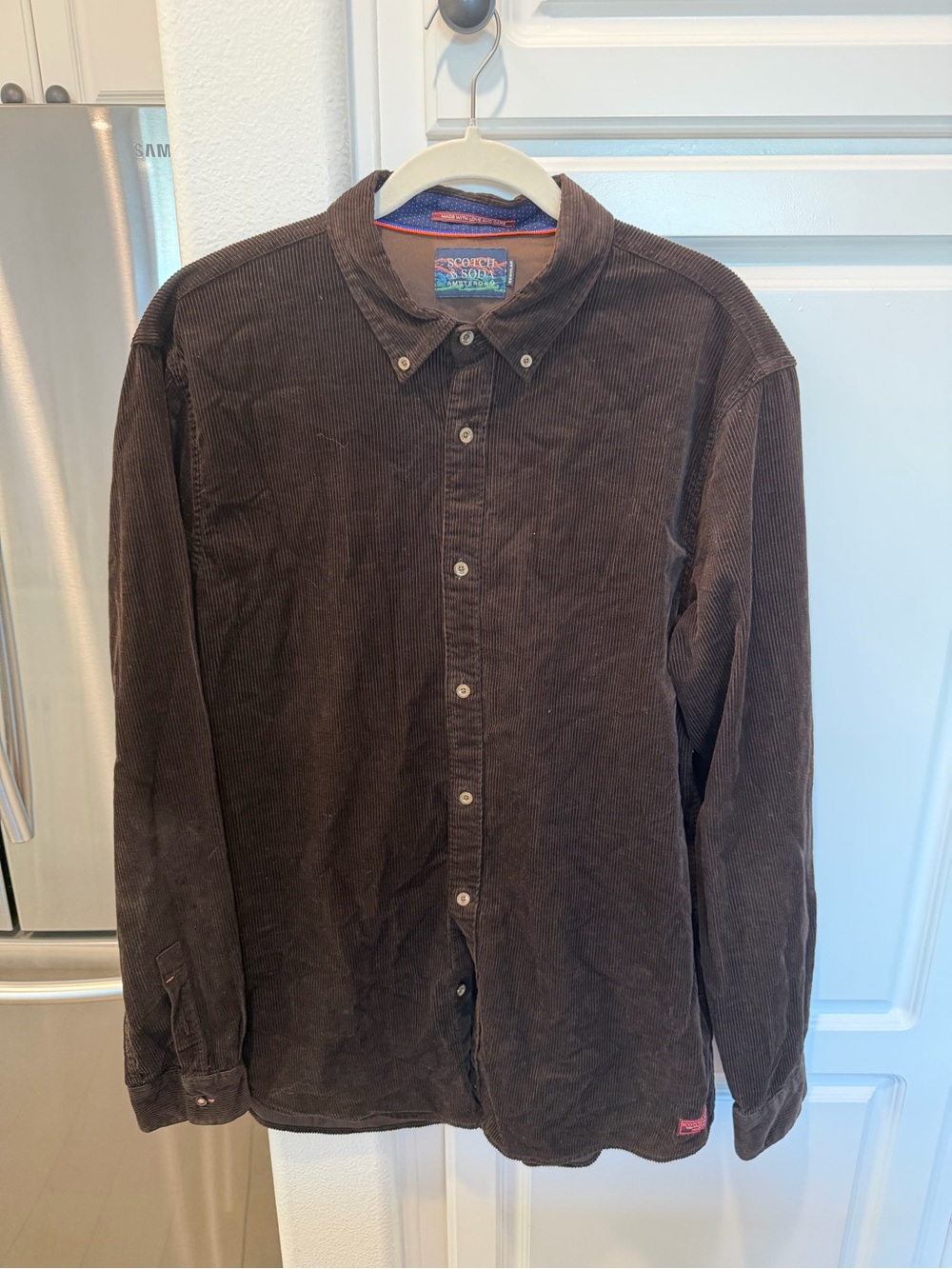 Scotch & Soda Brown Corduroy Button-Down Shirt